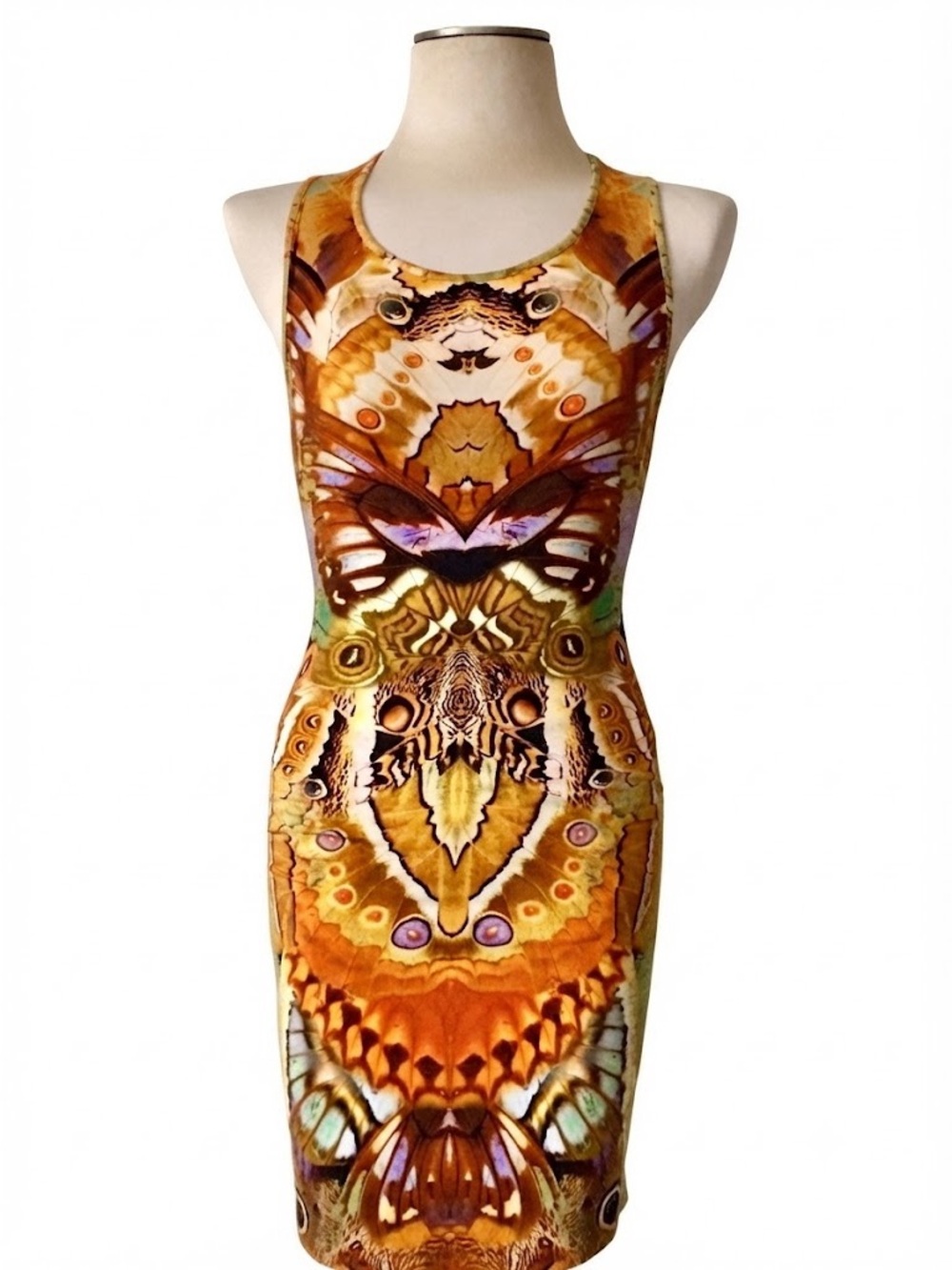 ALEXANDER MCQUEEN 2009 highly collectible  butterfly dress IT size 38/US size 4